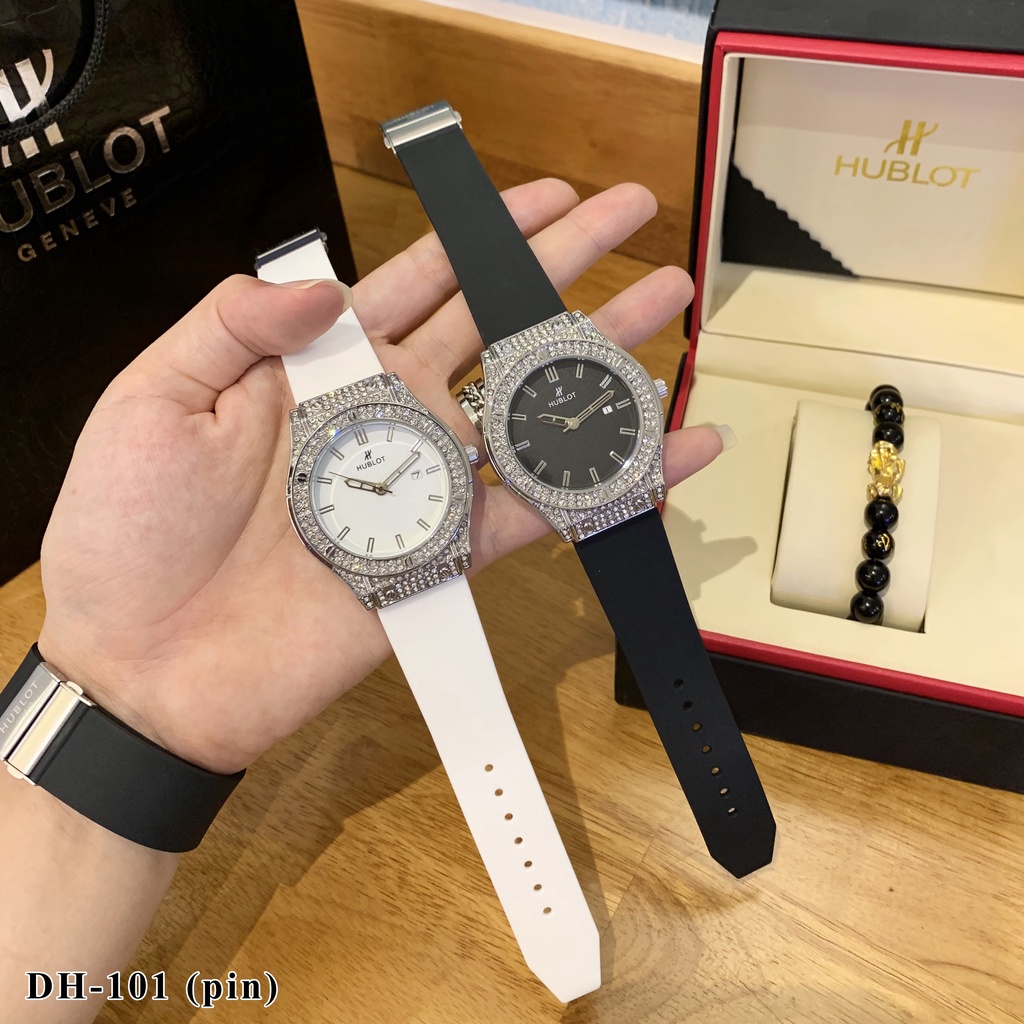 Đồng hồ nam nữ hublot dây cao su giá rẻ, Đồng hồ thời trang DH101 - Shop6906