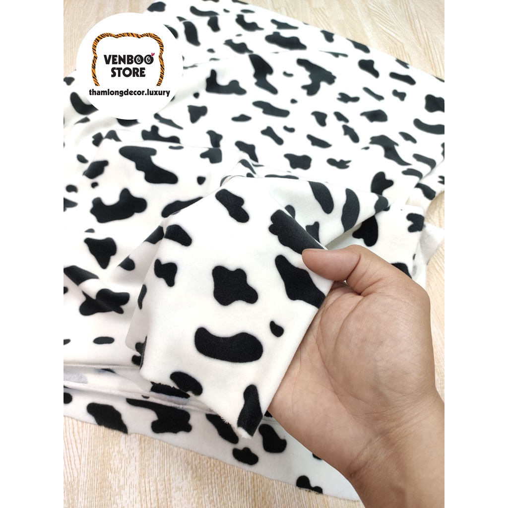 ️ BÒ SỮA vải thun lạnh MINISO may áo hình thú, túi tone, scrunchies băng đô, đệm ngủ cho mèo, ghế lười, gấu bông | FS K