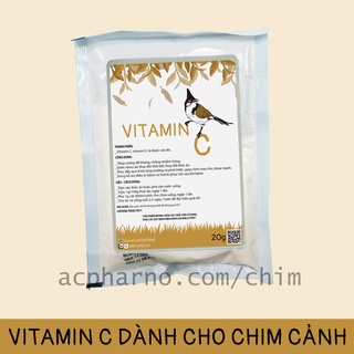 Vitamin C Dành Cho Chim Cảnh, cu gáy, chào mào, khướu, vẹt, săn mồi, họa mi 20g  Tăng sức đề kháng, giảm và chống stress