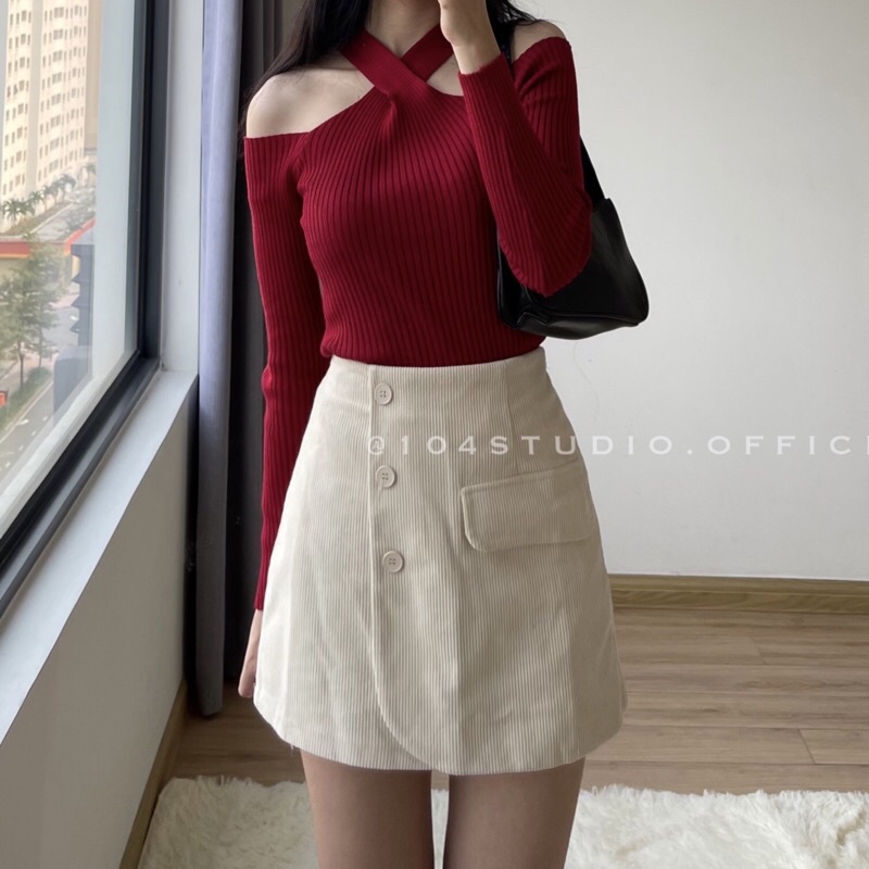 Chân váy 3 nút V101 thời trang Hàn Quốc