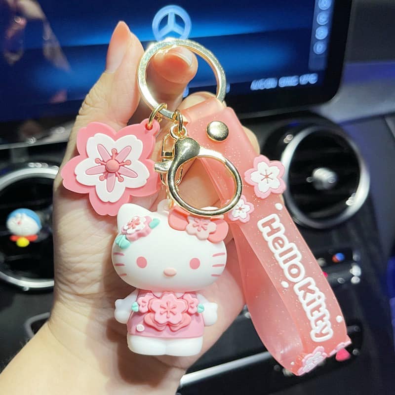 Móc Khóa Hình Búp Bê Hello Kitty Màu Hồng Dễ Thương