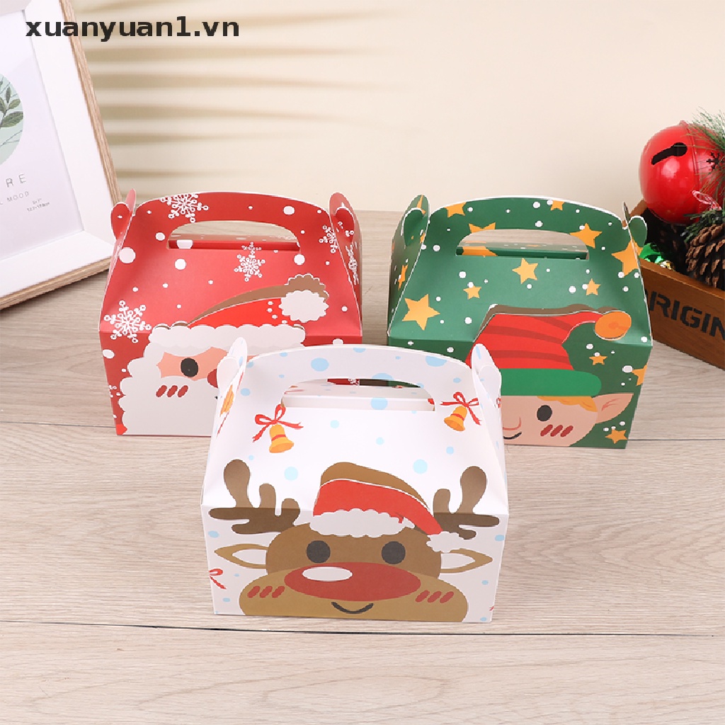 Set 5 Hộp Giấy Đựng Bánh Kẹo Phong Cách Giáng Sinh