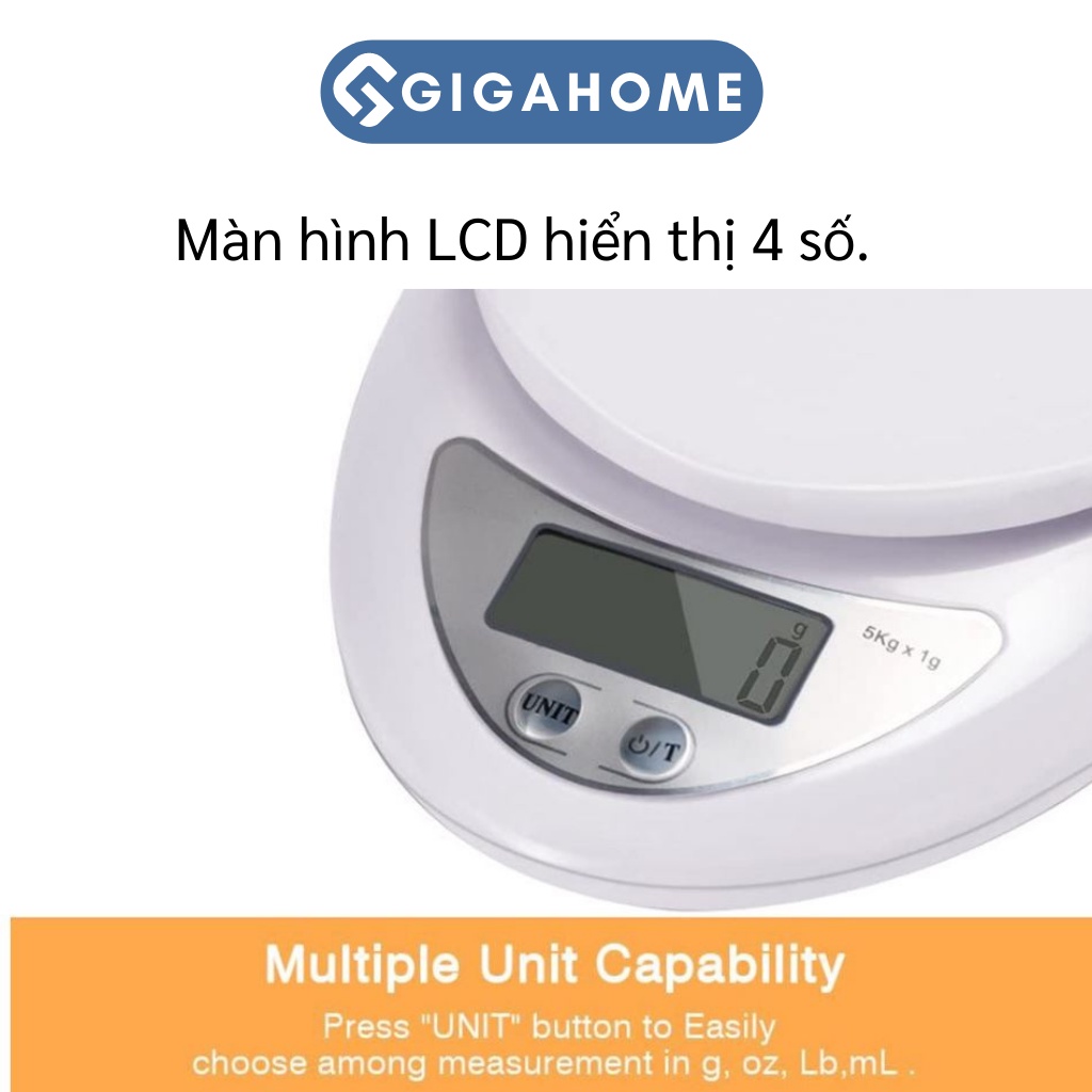 Cân Điện Tử Nhà Bếp Mini GIGAHOME Định Lượng 0.1g-5kg Chính Xác 3552