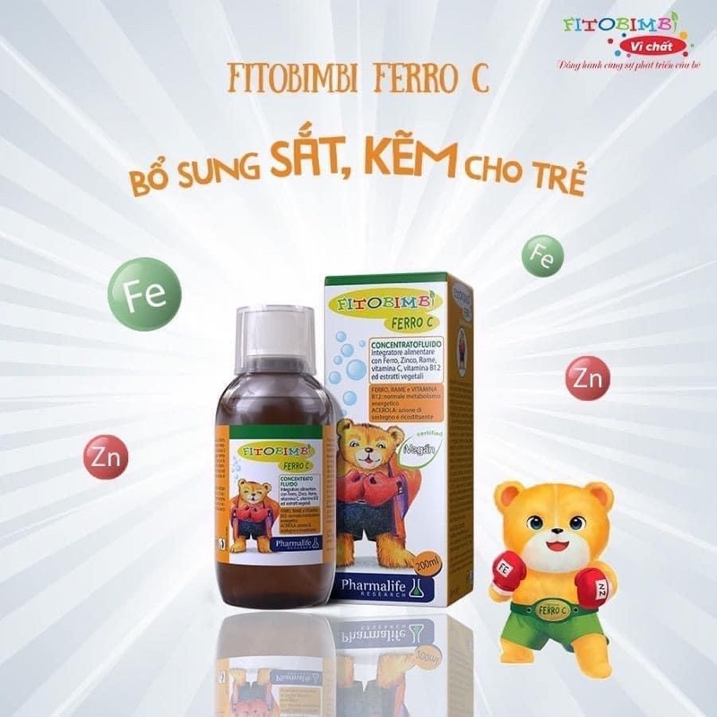 Fitobimbi Ferro C Bổ Sung Sắt, Kẽm, Vitamin C Tăng Đề Kháng, Bổ Máu Cho Bé