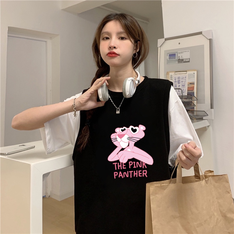 Set Áo Thun Ngắn Tay Form Rộng In Họa Tiết Hoạt Hình Và Quần Short Thời Trang Mùa Hè