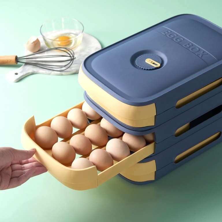 Khay đựng trứng tiện ích nhiều màu sắc Hộp bảo quản thực phẩm không lo bể vỡ Hộp đựng trứng bỏ tủ lạnh Dụng cụ nhà bếp