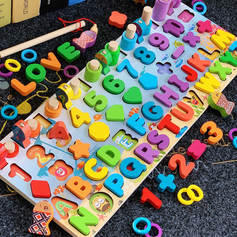 Khối xếp hình đồ chơi kiểu câu đố lắp ráp giáo dục sớm dành cho bé từ 1-2-3 5-6 tuổi yizhi 