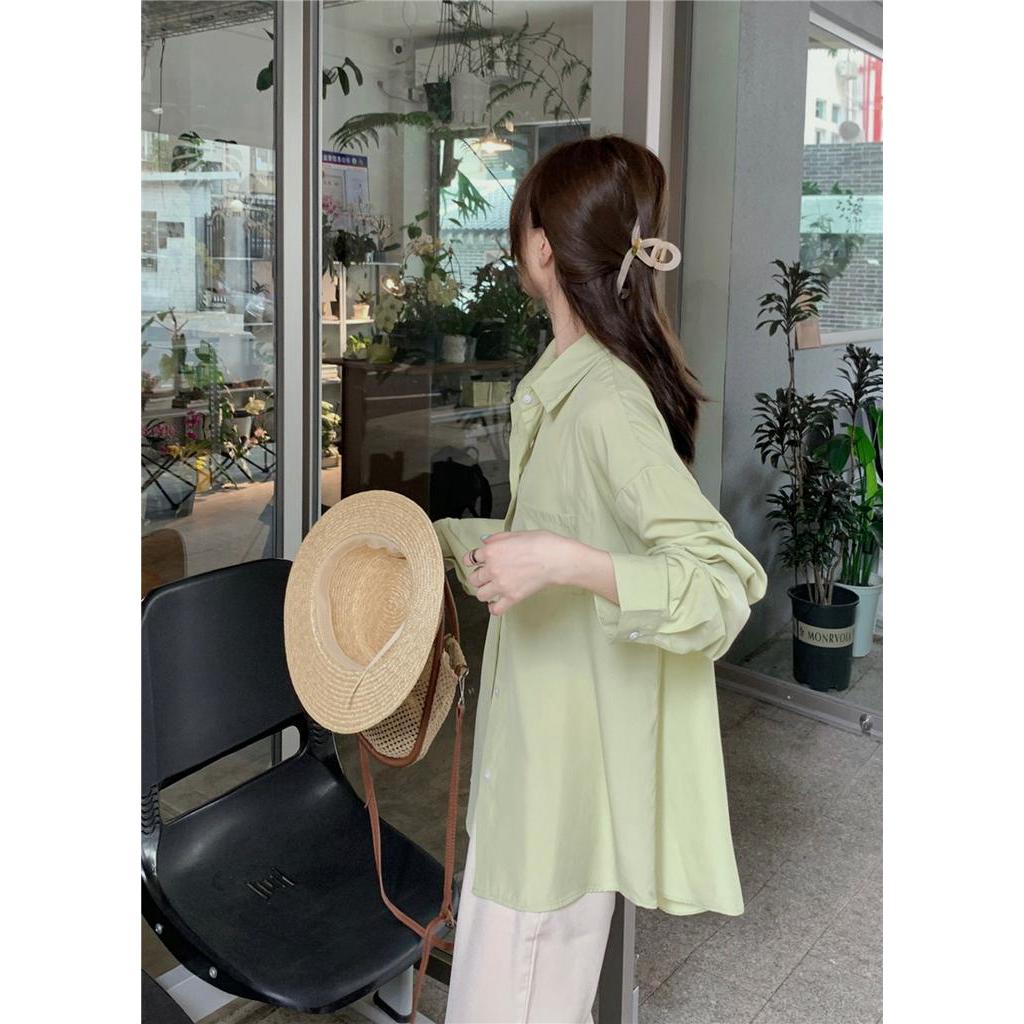 Áo Sơ Mi Mỏng Dài Tay Dáng Rộng Phong Cách Hàn Quốc Thời Trang Xuân Hè Sành Điệu 62459