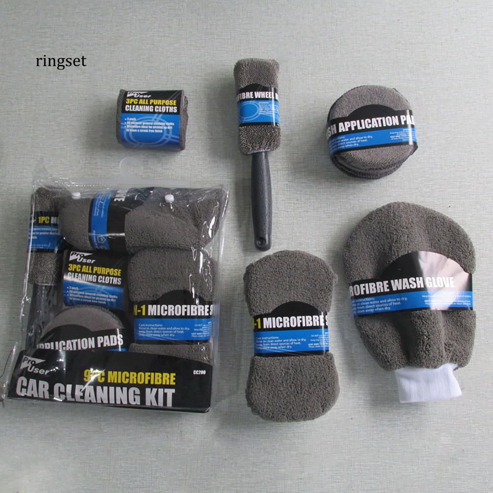 Bộ 9 Găng Tay Rửa Xe Hơi Bằng Sợi Microfiber