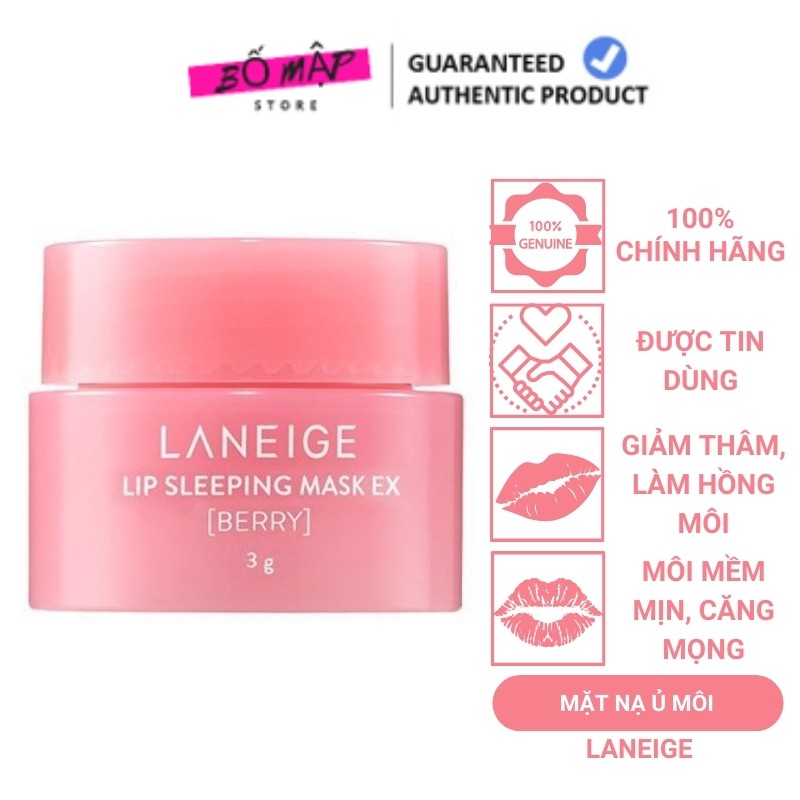 [SALE] [CAM KẾT 100% CHÍNH HÃNG] Mặt nạ môi LANEIGE LIP SLEEPING MASK Mini Hàn Quốc 3g môi mềm mịn ngay sau 1 đêm