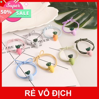 COMBO 50 Dây Thun Cột Tóc Buộc Tóc Củ Cải Đẹp, Style Hàn Quốc (COMBO SỈ 300 - GIÁ SỈ SIÊU RẺ)