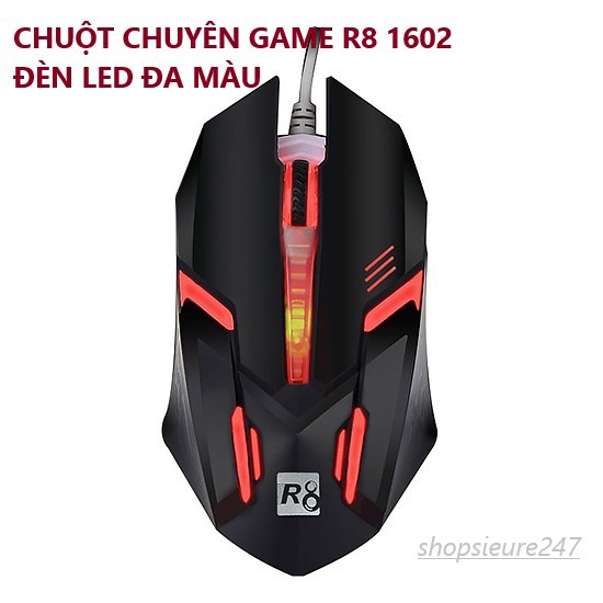 (CHUYÊN SỈ GIÁ RẺ) CHUỘT CHUYÊN GAME R8 1602 LED ĐA MÀU (SHOP YÊU THÍCH) (SALE) (GIÁ SỈ)