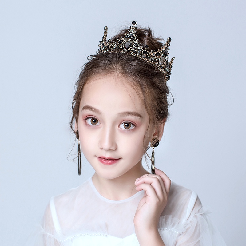 Vương miện mini đính pha lê sang trọng trang trí bánh kem