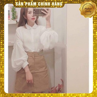 Áo sơ mi tay bồng cổ sen