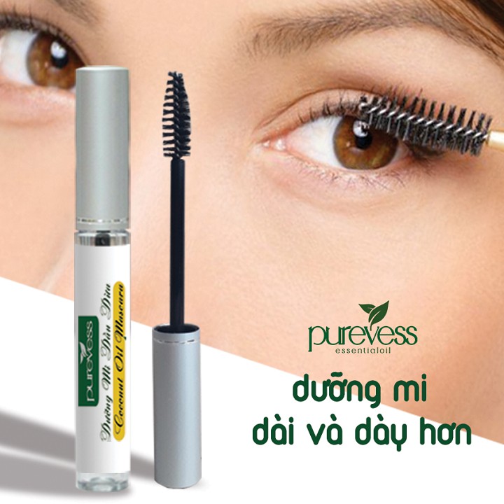 Combo dưỡng mi & dưỡng môi dầu dừa Purevess giúp dưỡng mi dài và dày hơn, giúp môi giảm thâm | BigBuy360 - bigbuy360.vn