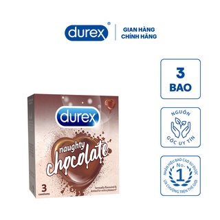Bao cao su Durex Naughty Chocolate (3 bao/hộp) Hàng chính hãng [FreeShip – Clip thật]