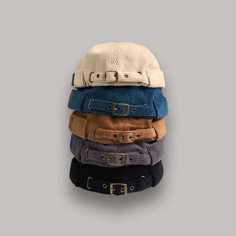 Mũ Nhung Không Vành Phong Cách Retro Đường Phố Nhật Bản Cá Tính Cho Nam Nữ