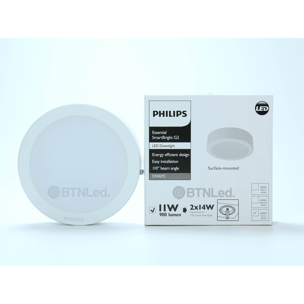 Bộ đèn PHILIPS LED Ốp Trần Nổi DN027C - [HÀNG CHÍNH HÃNG] - Dải công suất rộng, kiểu dáng đa dạng