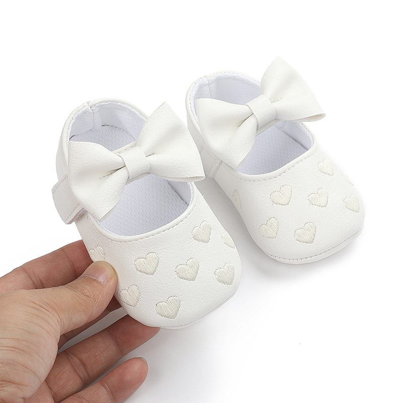 Giày tập đi da PU chống trượt mềm dễ thương cho bé gái 0-18 tháng tuổi