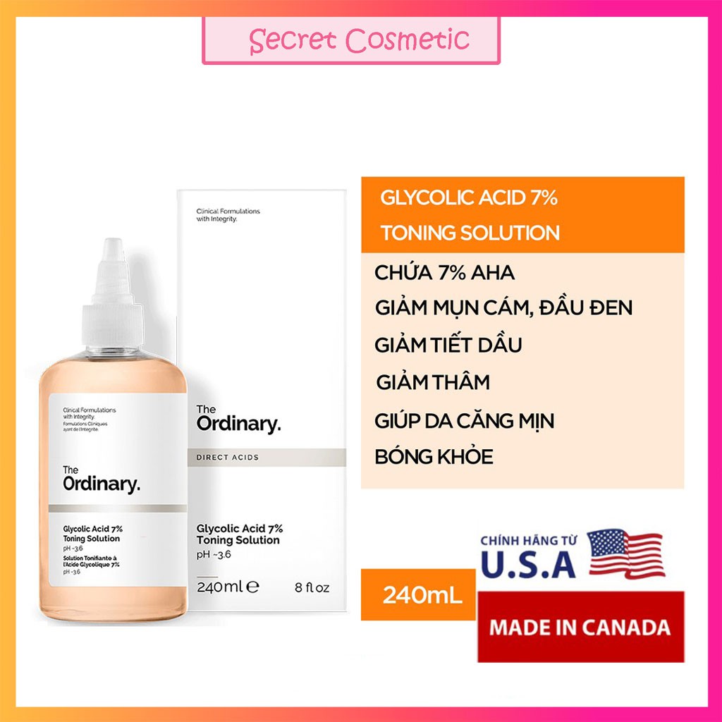 💛 Kèm quà tặng 💛 Toner The Ordinary Glycolic Acid 7% Toning Solution Tẩy Da Chết - Nước Hoa Hồng làm Sáng Da Giúp Da Mịn