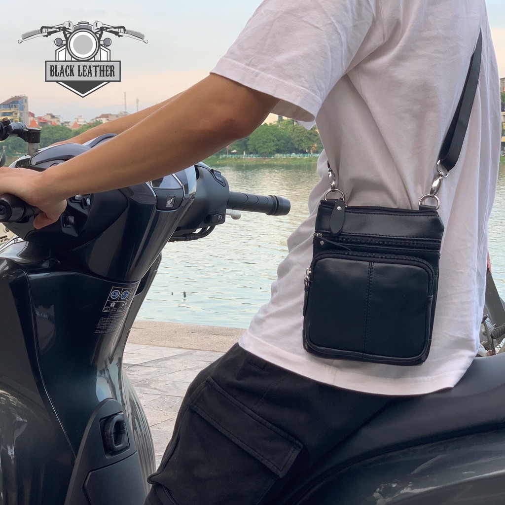 Túi da bò đeo chéo nam Black - 01 | BigBuy360 - bigbuy360.vn