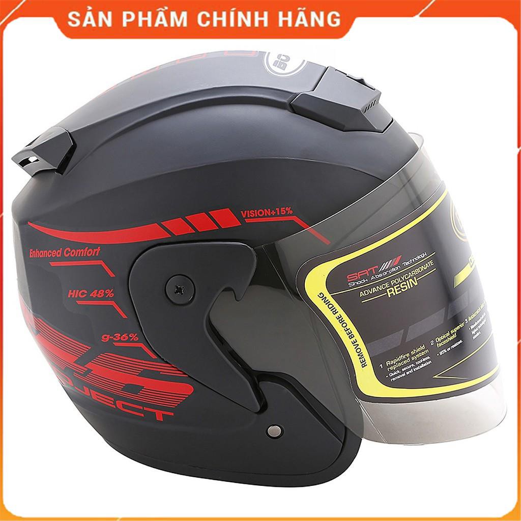 Mũ bảo hiểm 3/4 đầu có kính 46 PRO Bopa Chính hãng - Bảo hành 12 tháng