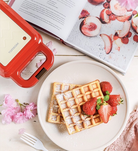 ( có Sẵn) [Hàng Chính Hãng] TORSOM Máy làm bánh sandwich waffle 2in1, chế biến đồ ăn nhanh cao cấp