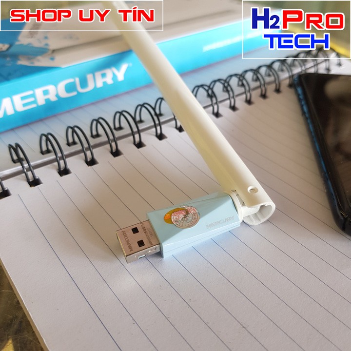 USB Thu wifi cho máy tính - Mercury MW150UH có ăng ten không cần cài đặt cắm là chạy