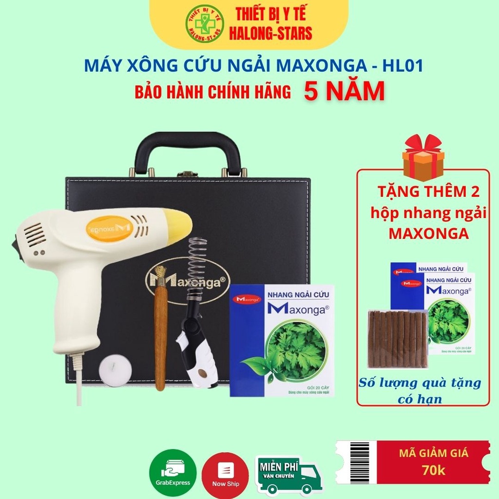 Máy xông cứu ngải MAXONGA hỗ trợ chữa bệnh theo Đông y Việt nam - Tặng kèm 2 hộp nhang ngải cứu Maxonga