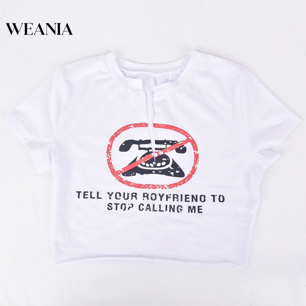 Áo Thun Crop Top In Họa Tiết Thời Trang Dành Cho Nữ