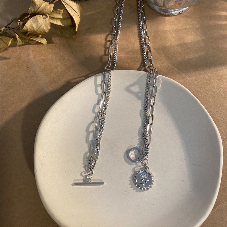 Dây Chuyền Hai Lớp 19802 Người Phong Cách Hip Hop Đường Phố