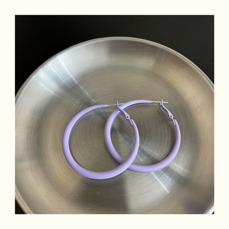 bông tai khoen tròn nhiều màu loại dày size 5cm