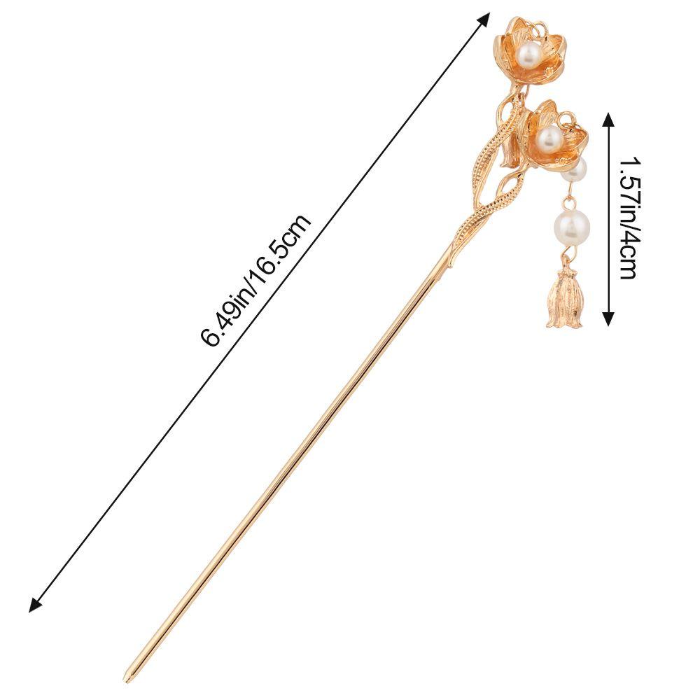 Trâm Cài Tóc Kim Loại Phối Tua Rua Kiểu Hán Phục Dễ Thương