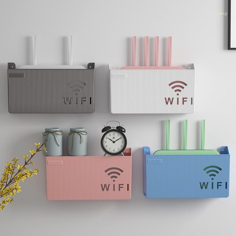 QQ Hộp Đựng Bộ Định Tuyến Wifi Gắn Tường Kèm Dây Cáp Chuyên Dụng Cho Phòng Ngủ/Phòng Khách