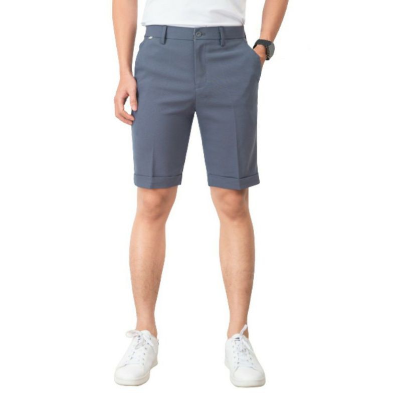 Quần short tây âu nam xám, vải âu form đứng, dày dặn | BigBuy360 - bigbuy360.vn