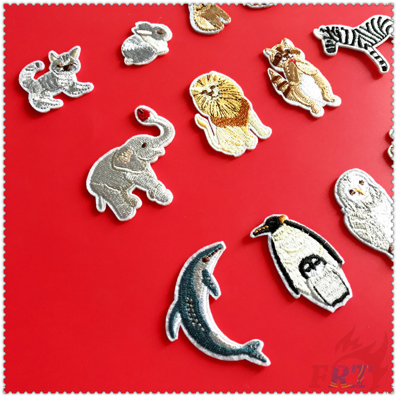 ✿ Miếng Dán Ủi Quần Áo Hình Sở Thú Độc Đáo ✿ 1 Sticker Ủi Thêu Hình Thỏ / Sư Tử / Cú / Ngựa Vằn / Voi / Gấu Trúc / Gấu Koala