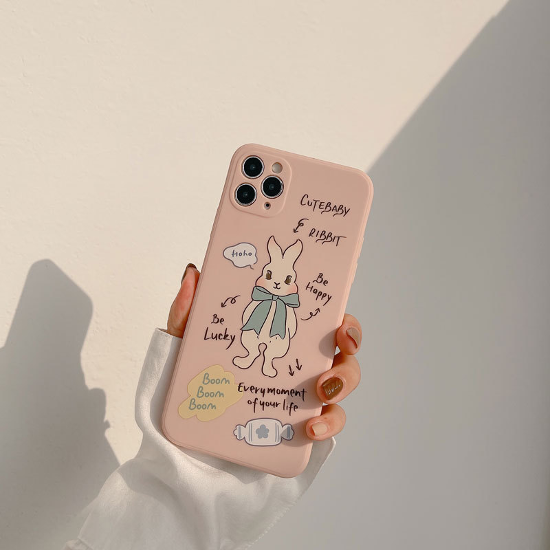 Ốp iphone  Ốp lưng Iphone 11 Ốp lưng iphone  Ốp lưng silicon Ốp iphone 12 pro max  Ốp iphone 12 mini Retro cartoon rabbit Silicone Phone Case For iPhone 11 Pro Max X Xr Xs Max 7 8 Plus Se 2020 12 pro max 12 mini