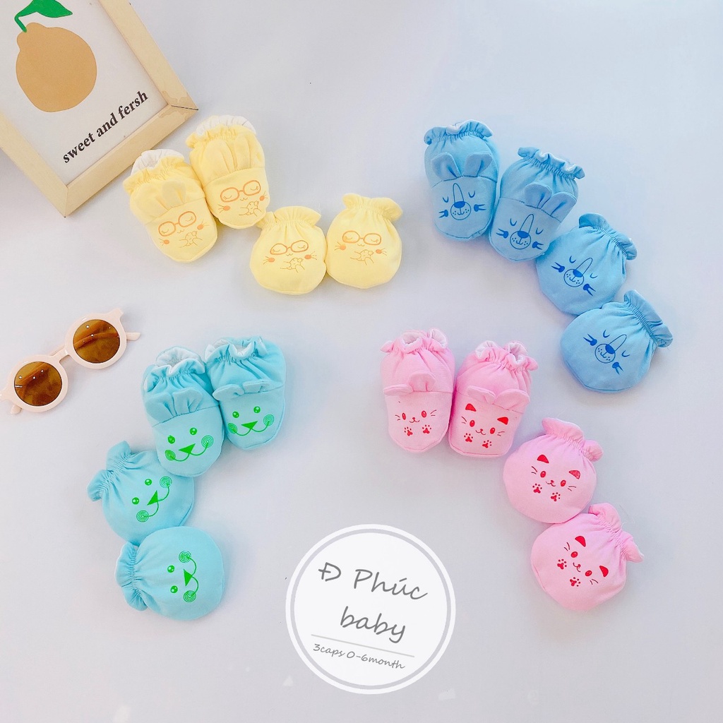 Set đôi bao tay và đôi bao chân cho bé sơ sinh siêu xinh, siêu đẹp cho bé