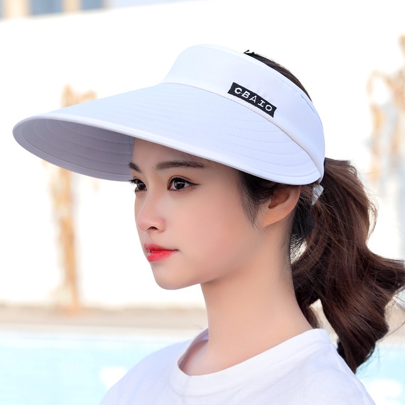 Nón rộng vành nửa đầu chống nắng phong cách Hàn Quốc, mũ đi biển chống tia UV