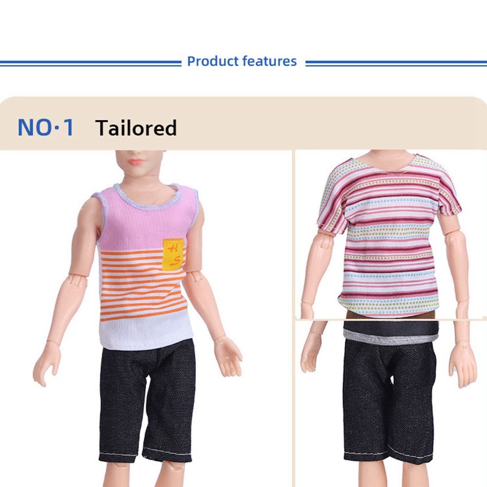 Bộ quần áo và giày nhiều phong cách trang trí cho búp bê nam