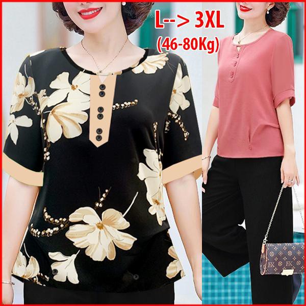 ROMI - ÁO KIỂU QUÝ BÀ SIZE LỚN DẠNG ÁO SƠ MI TRUNG NIÊN, THỜI TRANG U50-60, ÁO ...