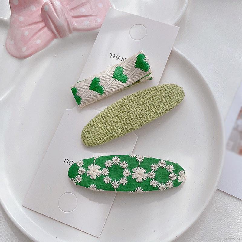 Kẹp Tóc Vải Thêu Hình Xinh Xắn Phong Cách Hàn Quốc Dành Cho Bé Gái