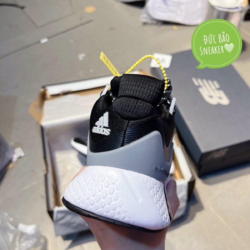 Giày alphabounce đen 11 . Giày sneaker nam nữ đen buộc dây kèm hộp