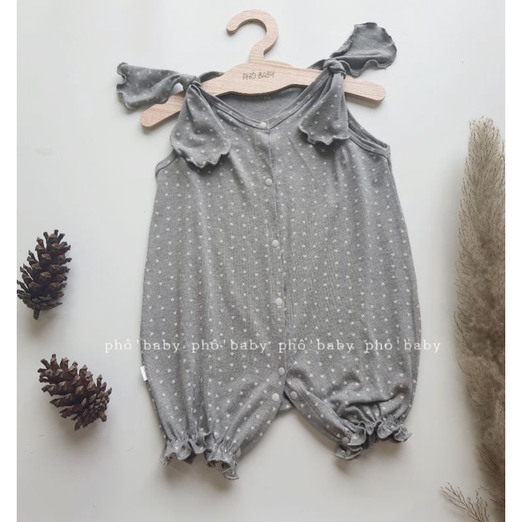 Body nơ vai chất liệu cotton Hàn mềm mịn thoáng mái đáng yêu cho bé gái ngày hè