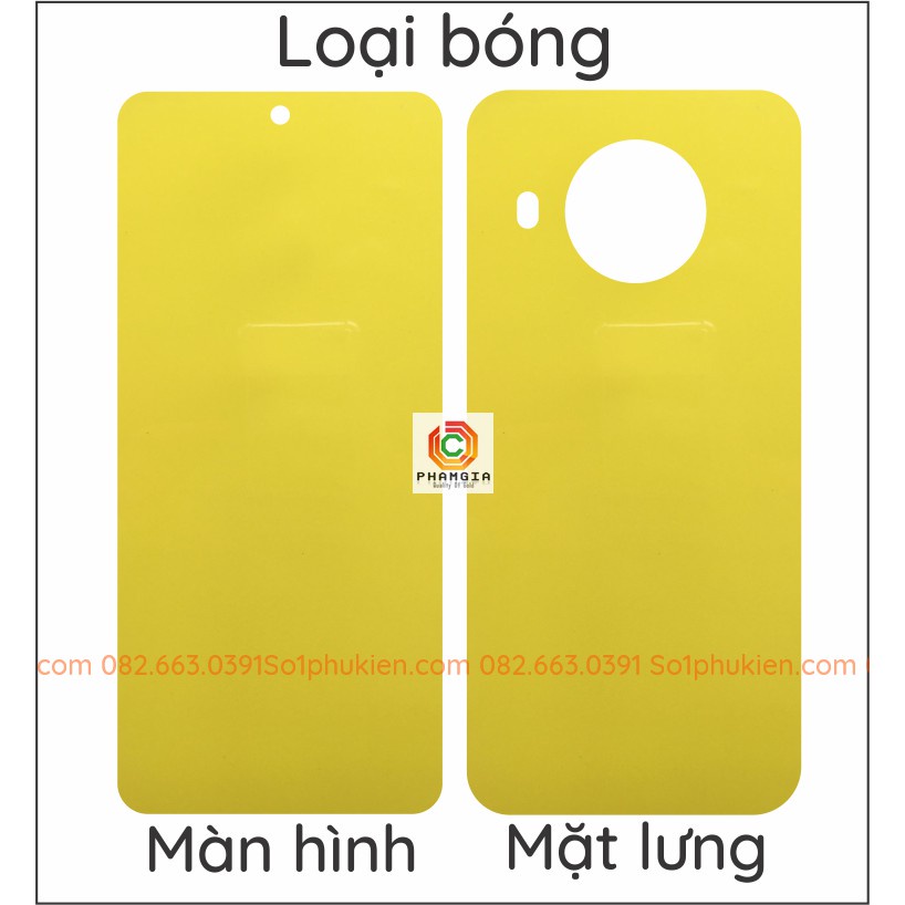 Dán PPF Nokia X10 loại nhám, bóng dành cho màn hình, mặt lưng , mặt lưng full viền
