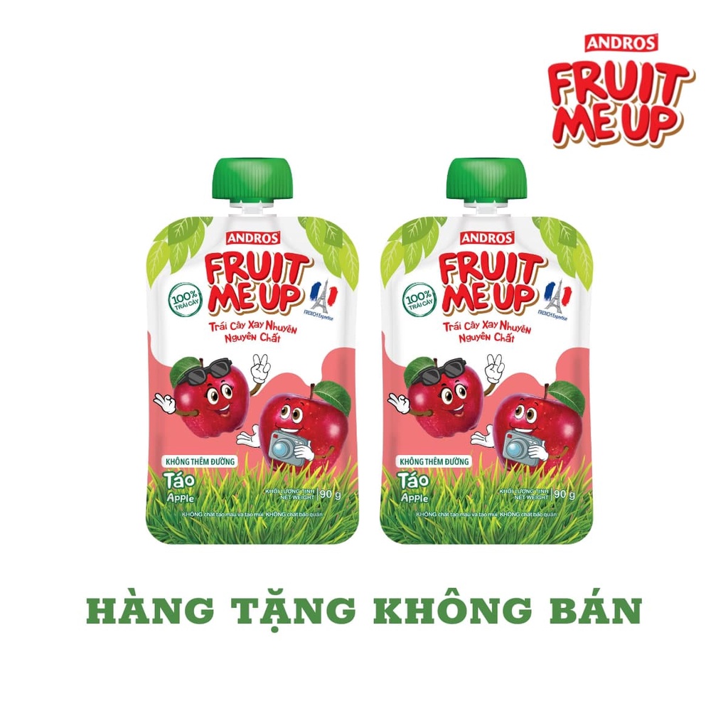 [HÀNG TẶNG KHÔNG BÁN] - FRUIT ME UP Táo - Trái cây xay nhuyễn nguyên chất - 90gx2