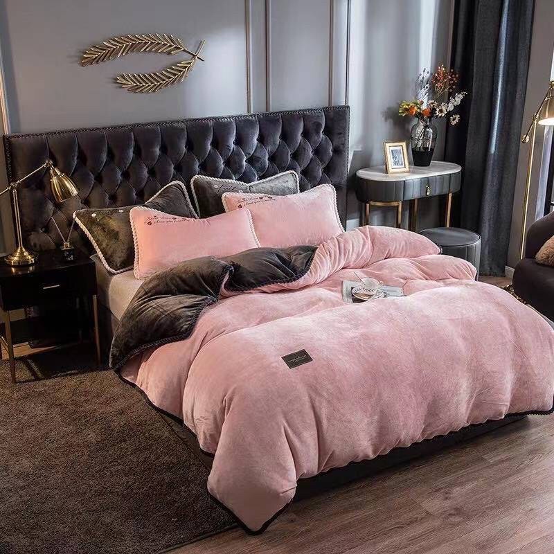 SÉT GA GỐI NỈ NHUNG VIỀN THỪNG 10 MẦU SANG CHẢNH