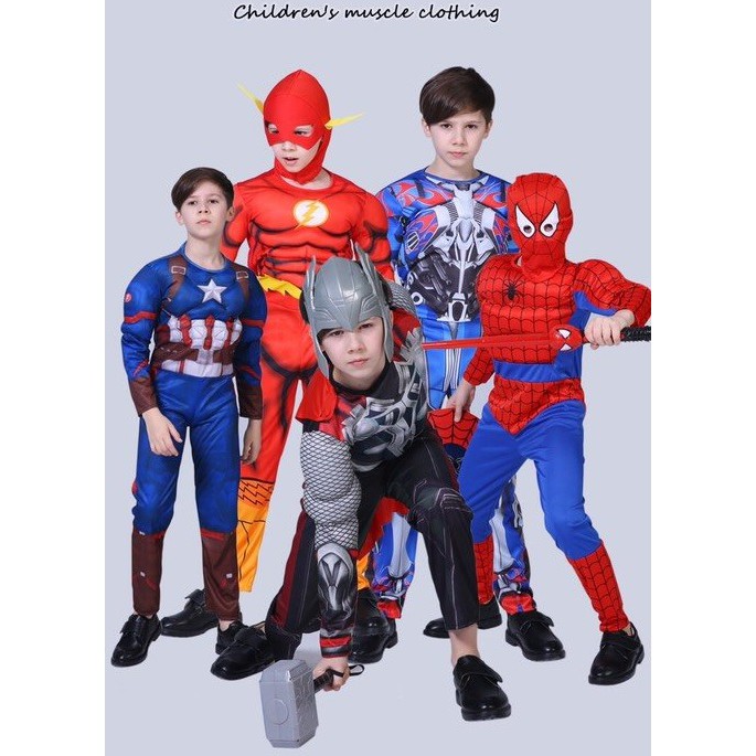 Đồ siêu nhân kèm mặt nạ siêu nhân THOR Herokids