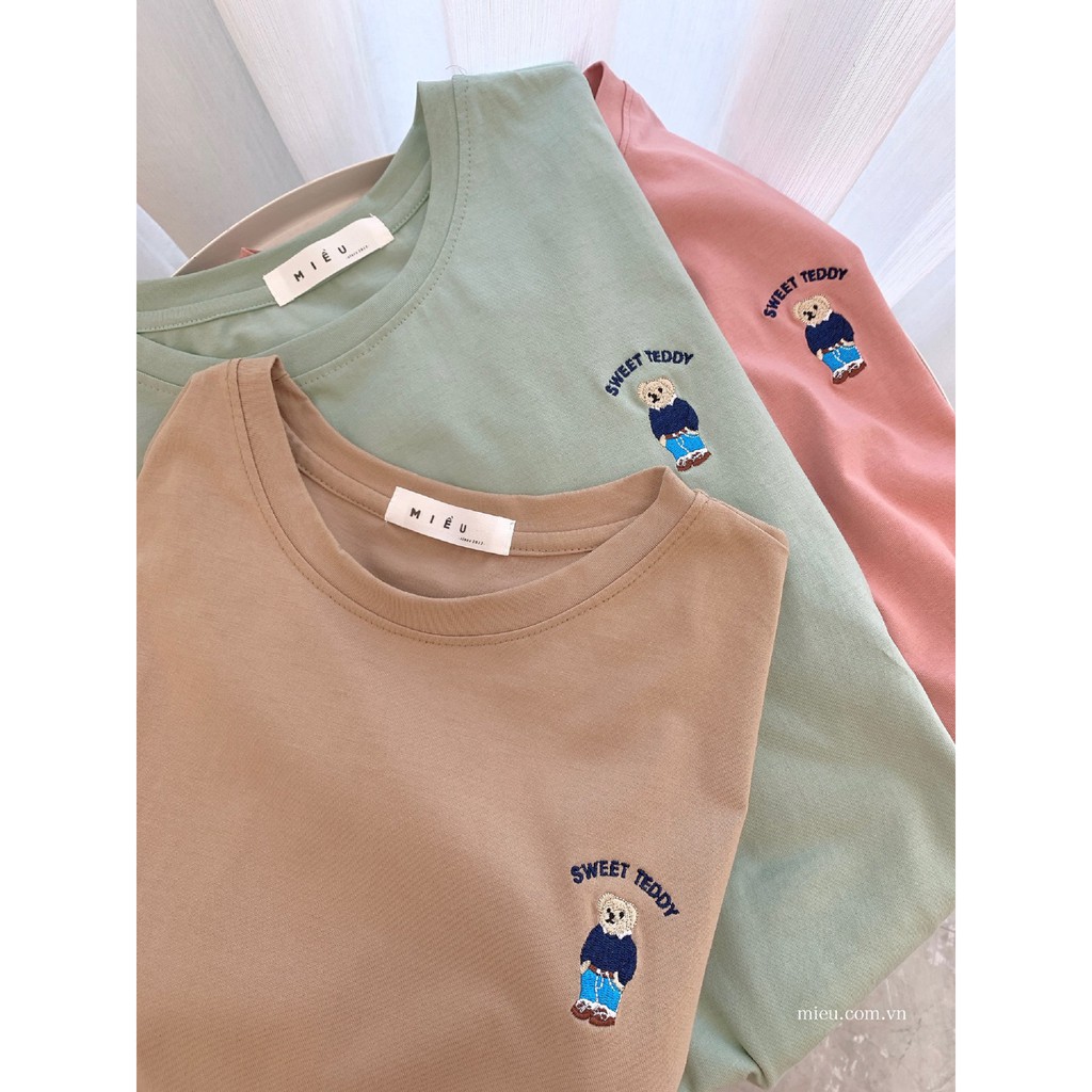 [Miều Fashionista] Áo thun thêu hình  Sweet Teddy | BigBuy360 - bigbuy360.vn