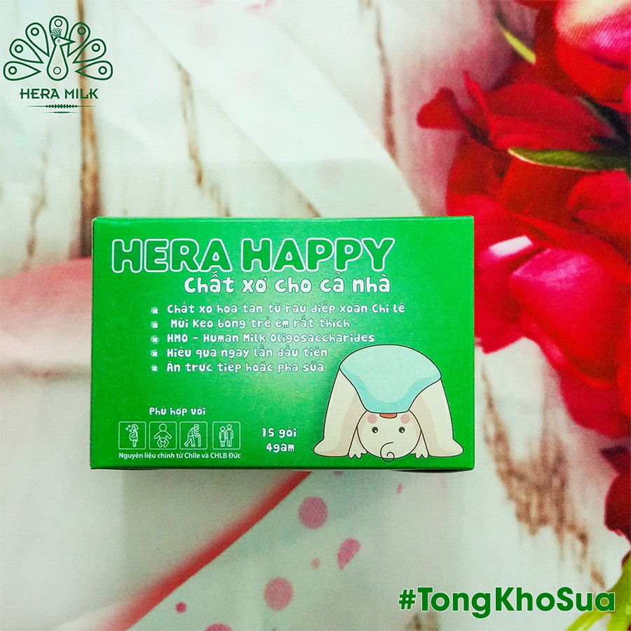 [1 GÓI DÙNG THỬ] Chất Xơ Chống Táo Bón HERA HAPPY Hiệu Quả Chỉ Sau 2 Lần Sử Dụng 💖 Gói Chất Xơ Chính Hãng 4 Gram 💖 | Thế Giới Skin Care